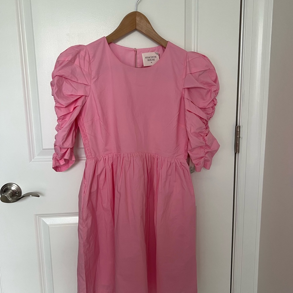 Pink Puff Sleeve Dress